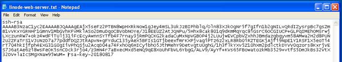 Copy the public key to a text file.